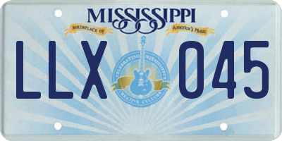 MS license plate LLX045