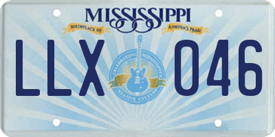 MS license plate LLX046