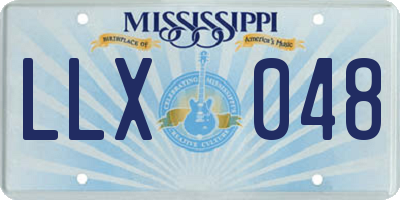 MS license plate LLX048
