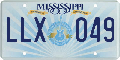 MS license plate LLX049