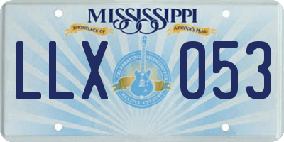 MS license plate LLX053