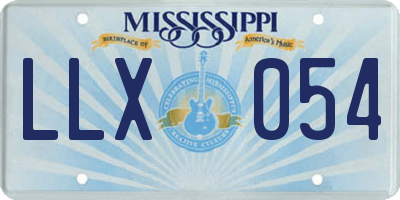 MS license plate LLX054
