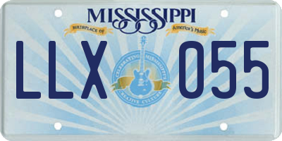 MS license plate LLX055