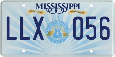 MS license plate LLX056