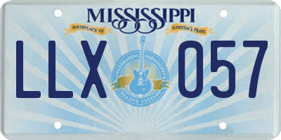 MS license plate LLX057