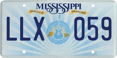 MS license plate LLX059