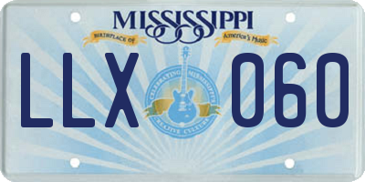 MS license plate LLX060
