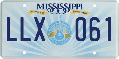 MS license plate LLX061