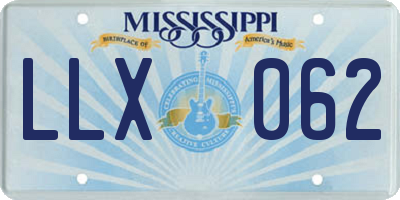 MS license plate LLX062