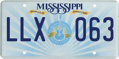 MS license plate LLX063