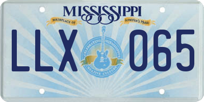MS license plate LLX065