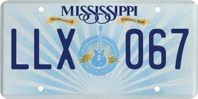MS license plate LLX067