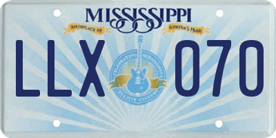 MS license plate LLX070