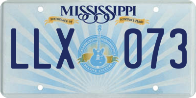 MS license plate LLX073