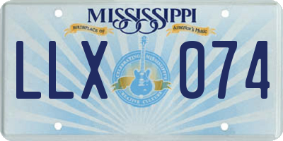 MS license plate LLX074