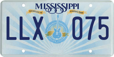 MS license plate LLX075