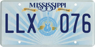MS license plate LLX076