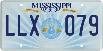 MS license plate LLX079