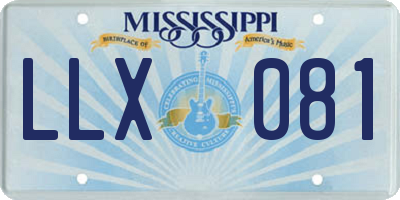 MS license plate LLX081