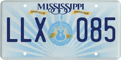 MS license plate LLX085