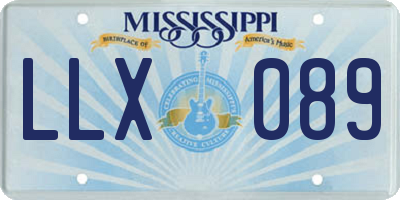 MS license plate LLX089
