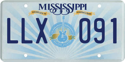 MS license plate LLX091
