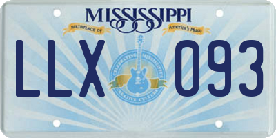 MS license plate LLX093