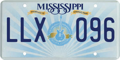 MS license plate LLX096