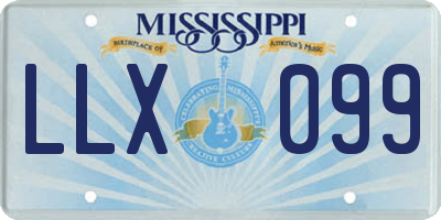 MS license plate LLX099