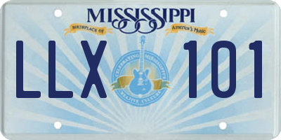 MS license plate LLX101