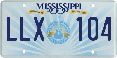 MS license plate LLX104