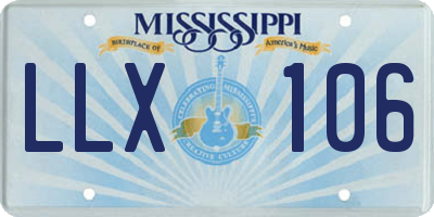 MS license plate LLX106