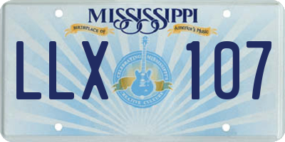 MS license plate LLX107