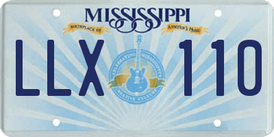 MS license plate LLX110