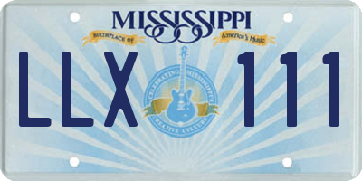 MS license plate LLX111