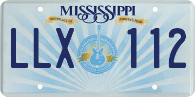 MS license plate LLX112