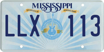 MS license plate LLX113