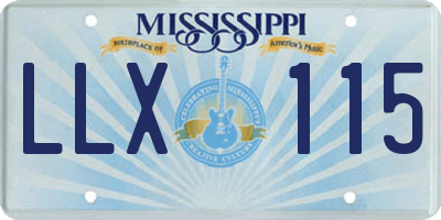 MS license plate LLX115