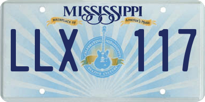 MS license plate LLX117