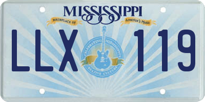 MS license plate LLX119