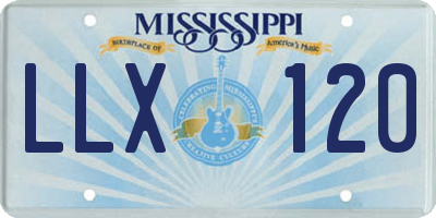 MS license plate LLX120