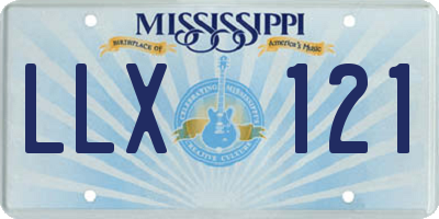 MS license plate LLX121