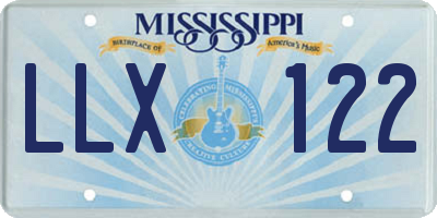 MS license plate LLX122