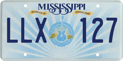 MS license plate LLX127