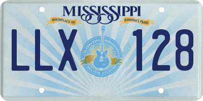 MS license plate LLX128