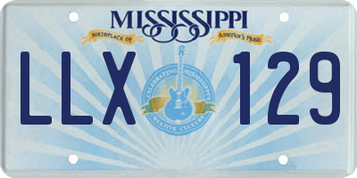 MS license plate LLX129