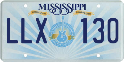 MS license plate LLX130