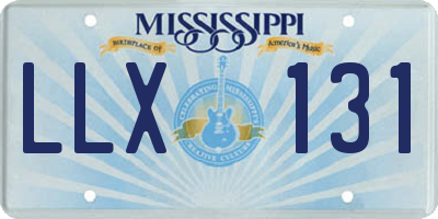 MS license plate LLX131