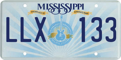MS license plate LLX133