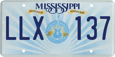 MS license plate LLX137